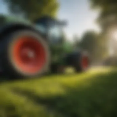 Applying Granular Herbicide to a Lush Lawn Application of granular herbicide in a lawn