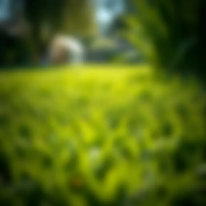 Natural Grass in Sustainable Landscaping A lush green lawn showcasing natural grass in a sustainable garden setting