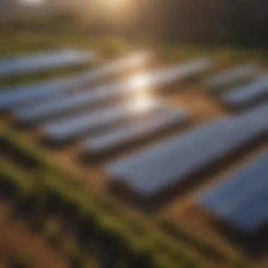 Harnessing Solar Energy Vibrant solar panels harnessing sunlight