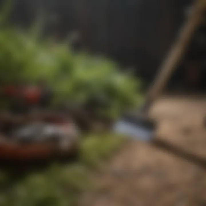 Maintenance tools alongside a weedeater