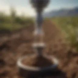 A close-up view of a modern soil testing apparatus showcasing its precision.
