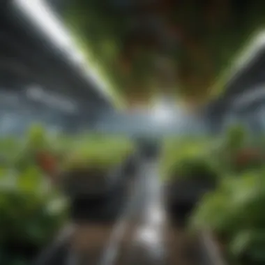 Vibrant Hydroponic Garden A vibrant hydroponic garden showcasing a variety of plants