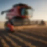 Advanced harvester machinery in action on a field