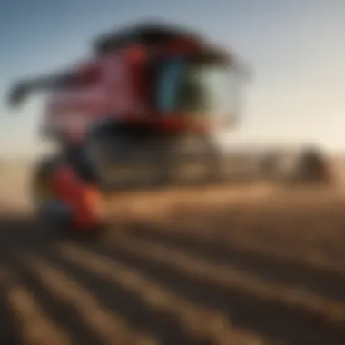 Innovative Harvester Machinery Advanced harvester machinery in action on a field