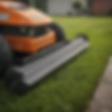 Close-up of a high-quality lawn mower blade