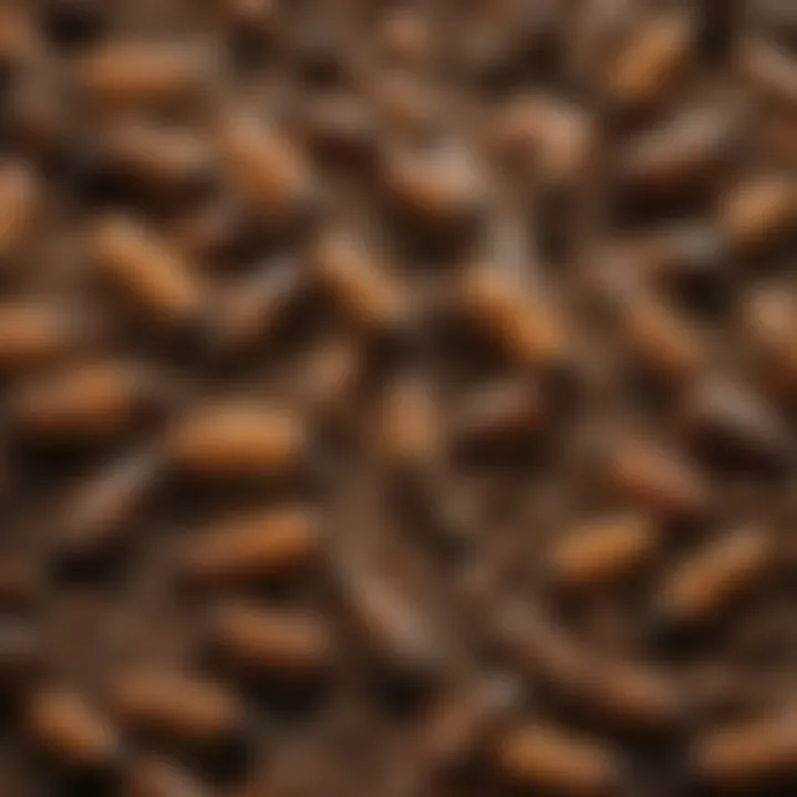 Close-up of different types of termite species