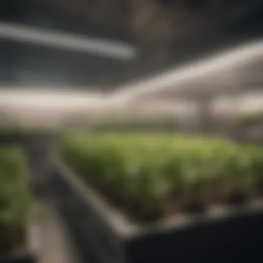 Efficient Hydroponic Setup Hydroponic indoor grow box setup showcasing integrated lighting and ventilation.