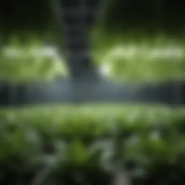 Thriving Hydroponic Plants Close-up of lush green plants thriving in a hydroponic system.