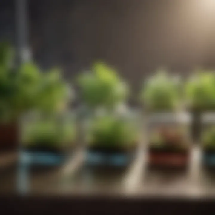 Different types of grow cubes arranged on a table