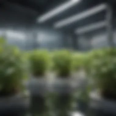Hydroponics System in Action Hydroponics system utilizing grow cubes for plant growth