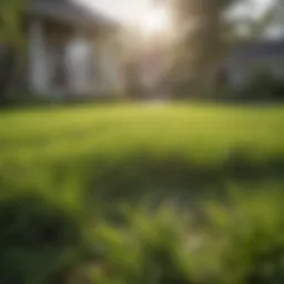 A lush lawn of St. Augustine grass thriving after hydroseeding
