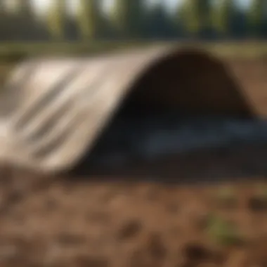 Durable Tarp Material in Agriculture Durable tarp material showcasing its strength in agricultural settings