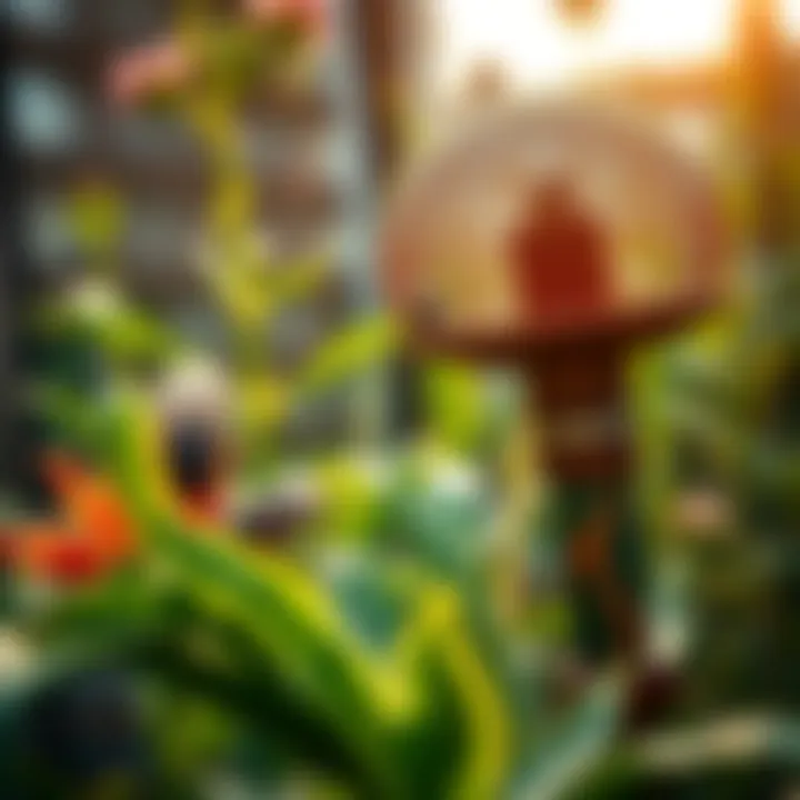 A garden scene showcasing effective pest management strategies