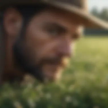 A farmer integrating micro clover into agricultural land