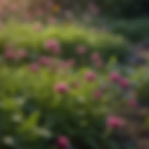 Vibrant micro clover growing in a lush garden setting