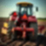 Detailed view of a state-of-the-art tilling machine in action