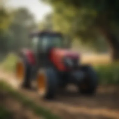 Modern Tractor with Innovative Attachments A modern tractor equipped with various innovative attachments