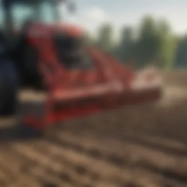 Specialized Plowing Attachment in Action Close-up of a specialized plowing attachment in action