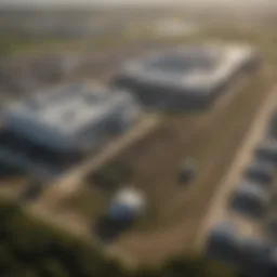 Aerial view of John Deere facility in Baytown, Texas showcasing its expansive layout.