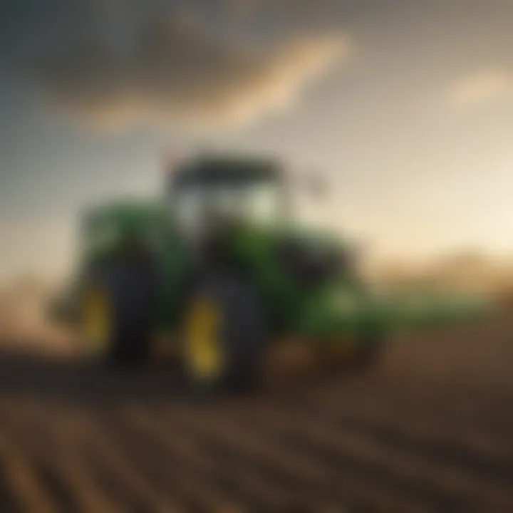 John Deere bean planter in action on a sustainable farm