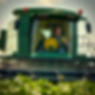 Advanced Machinery Enhancing Farming Efficiency Innovative farming machinery in action