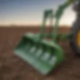 Close-up view of John Deere field cultivator shovel design