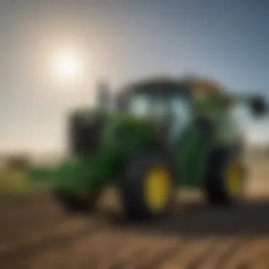 A close-up of innovative farming equipment offered by John Deere