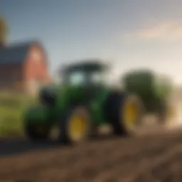 A John Deere tractor working on a vibrant Pennsylvania farm