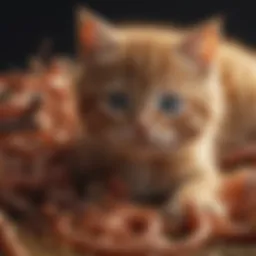Illustration of different types of worms affecting kittens