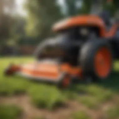 Tools arranged for lawn mower repair work