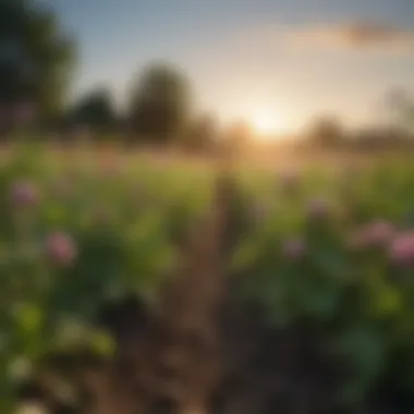 A variety of crops thriving with clover integration