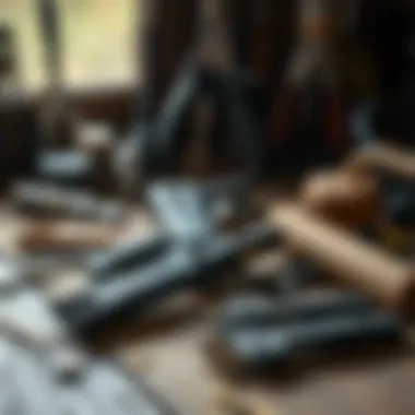 Essential Maintenance Tools for Lister Clippers Maintenance tools and Lister Shearing Star Clippers arranged for upkeep