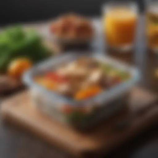 An elegant lunch box container showcasing a variety of nutritious meals.