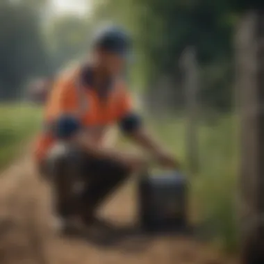 Maintenance practices for portable fence chargers, illustrating care procedures.