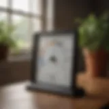 A hygrometer displaying optimal humidity levels in a room.