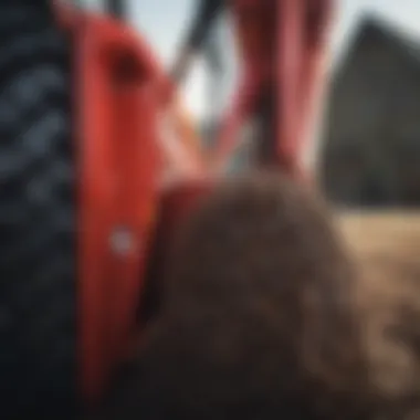 Close-Up of a Bucket Attachment for Massey Ferguson Loader Close-up of a bucket attachment for loader