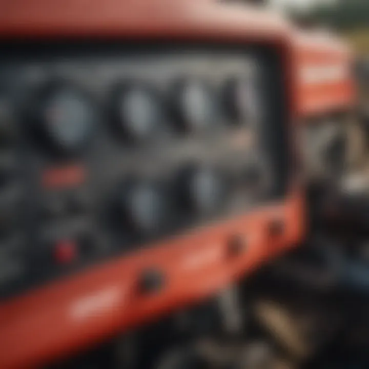 Close-up of Massey Ferguson tractor controls