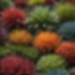 A vibrant array of sea plants showcasing their diverse textures and colors