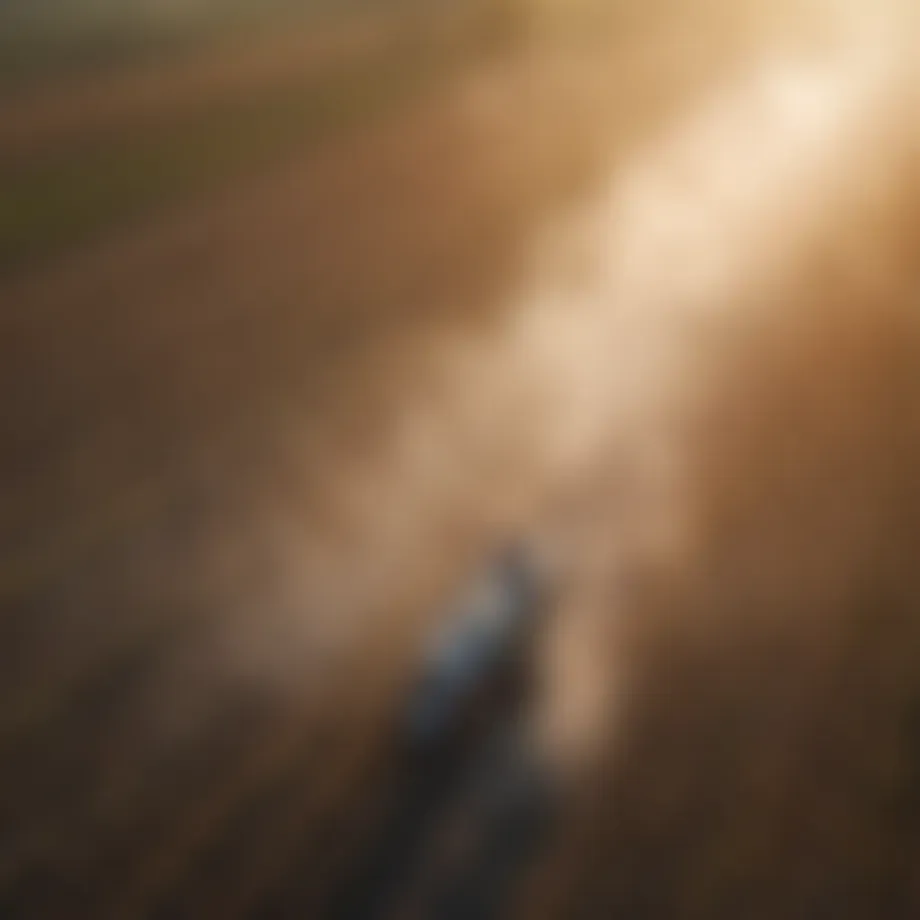 Aerial view of a mist cooling system in action