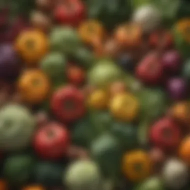 A close-up of fresh vegetables harvested from a community garden.
