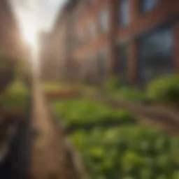 A lush urban farm in Washington, D.C. showcasing diverse crops.