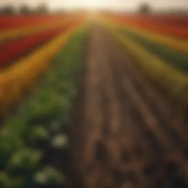 Agricultural Diversity and ETFs A vibrant field of crops representing agricultural diversity