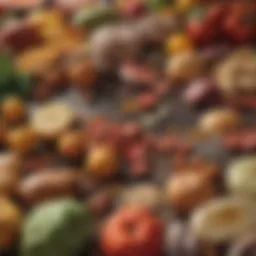 Illustration depicting various food items with potential risks