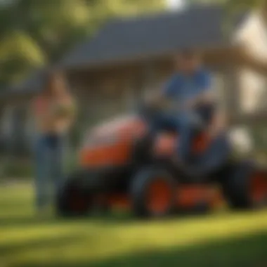Engaging with Lawn Care Providers Satisfied customer discussing lawn service options