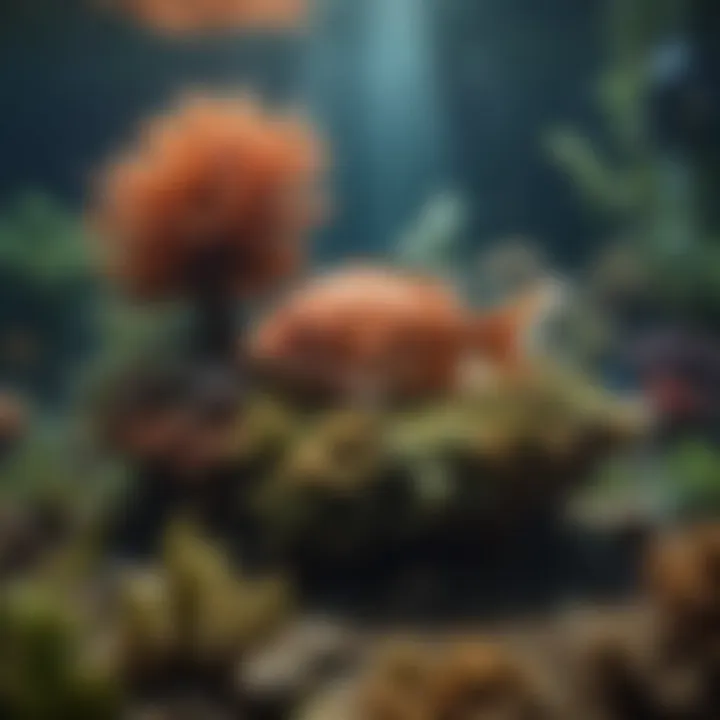 A serene underwater scene depicting marine life in a balanced ecosystem