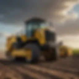 Caterpillar tractor in a field showcasing durability