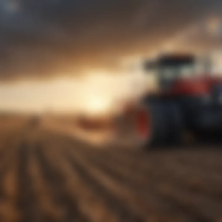 Innovative agricultural machinery working in the field