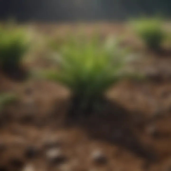 Healthy plants thriving in acidified soil environment
