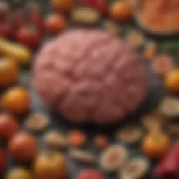 Colorful array of nutrient-rich foods essential for fetal brain health