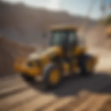 Motor grader in action on a construction site